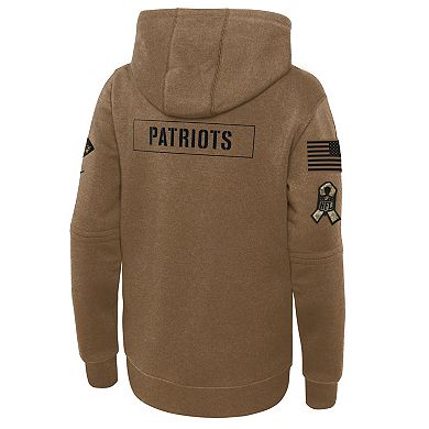 Youth Nike  Brown New England Patriots 2023 Salute to Service Club Fleece Pullover Hoodie
