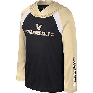 Youth Colosseum Black Vanderbilt Commodores Eddie Multi-Hit Raglan Long Sleeve Hoodie T-Shirt