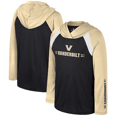 Youth Colosseum Black Vanderbilt Commodores Eddie Multi-Hit Raglan Long Sleeve Hoodie T-Shirt
