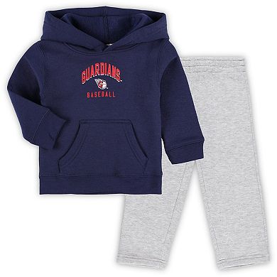 Infant Navy/Heather Gray Cleveland Guardians Play by Play Pullover Hoodie & Pants Set