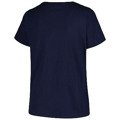 Women's Profile Navy Cleveland Guardians Plus Size Arch Logo T-Shirt