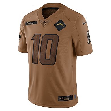 Men's Nike Justin Herbert Brown Los Angeles Chargers 2023 Salute To Service Limited Jersey