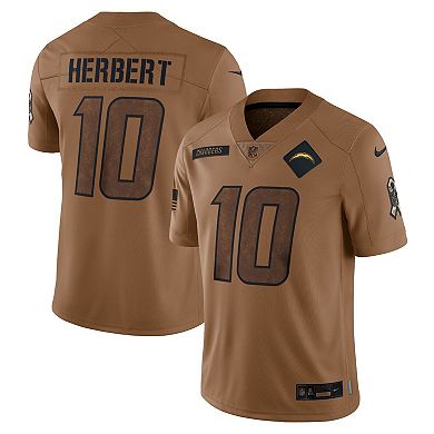 Men's Nike Justin Herbert Brown Los Angeles Chargers 2023 Salute To Service Limited Jersey