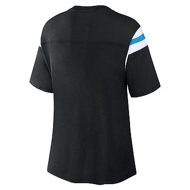 Women's Fanatics Branded Black Carolina Panthers Classic Rhinestone T-Shirt
