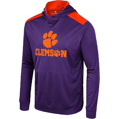 Men's Colosseum Purple Clemson Tigers Warm Up Long Sleeve Hoodie T-Shirt