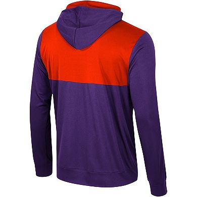 Men's Colosseum Purple Clemson Tigers Warm Up Long Sleeve Hoodie T-Shirt