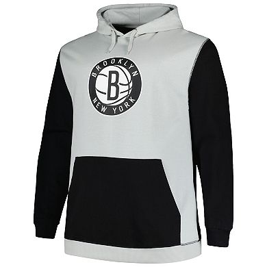 Men's Fanatics Branded  Black/Silver Brooklyn Nets Big & Tall Primary Arctic Pullover Hoodie