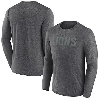 Men's Fanatics Branded Heather Charcoal Detroit Lions Blackout Lateral Long Sleeve T-Shirt