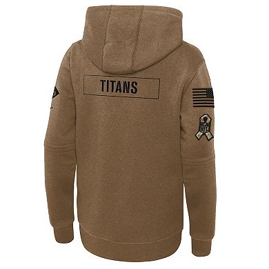 Youth Nike  Brown Tennessee Titans 2023 Salute to Service Club Fleece Pullover Hoodie