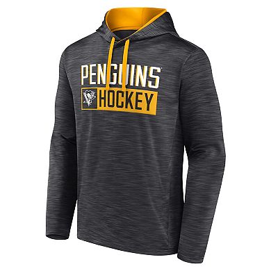 Men's Fanatics Branded Heather Charcoal Pittsburgh Penguins Close Shave Pullover Hoodie