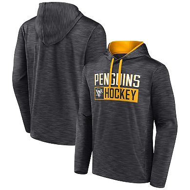 Men's Fanatics Branded Heather Charcoal Pittsburgh Penguins Close Shave Pullover Hoodie