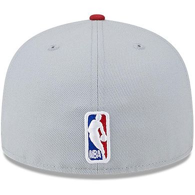 Men's New Era Gray/Red Miami Heat Tip-Off Two-Tone 59FIFTY Fitted Hat