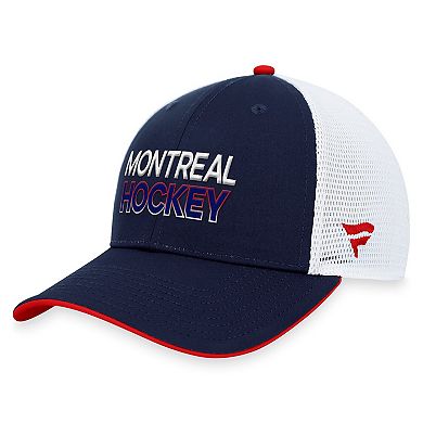Men's Fanatics Branded  Navy Montreal Canadiens Authentic Pro Rink Trucker Adjustable Hat