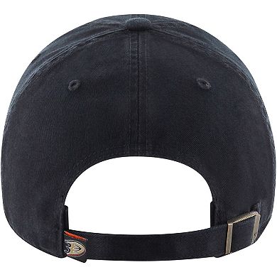 Men's '47 Black Anaheim Ducks Core Logo Clean Up Adjustable Hat