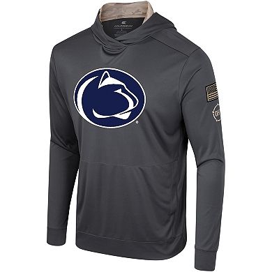 Men's Colosseum Charcoal Penn State Nittany Lions OHT Military Appreciation Long Sleeve Hoodie T-Shirt