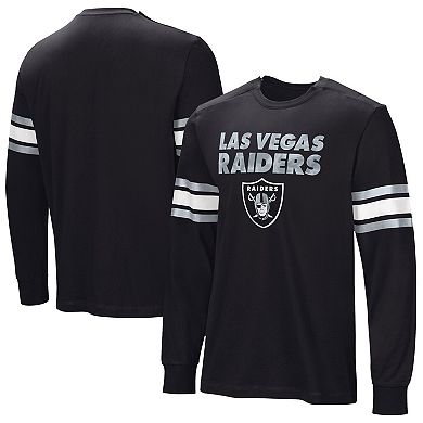 Men's  Black Las Vegas Raiders Hands Off Long Sleeve Adaptive T-Shirt