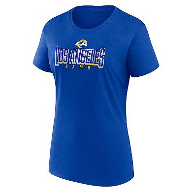 Women's Fanatics Branded  Royal Los Angeles Rams Sideline Route T-shirt