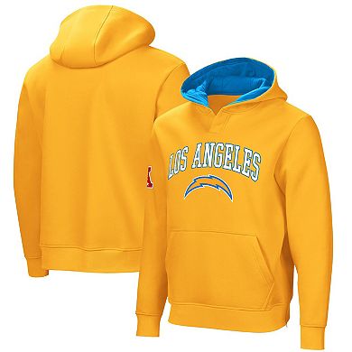 Men's  Gold Los Angeles Chargers Linebacker Adaptive Pullover Hoodie