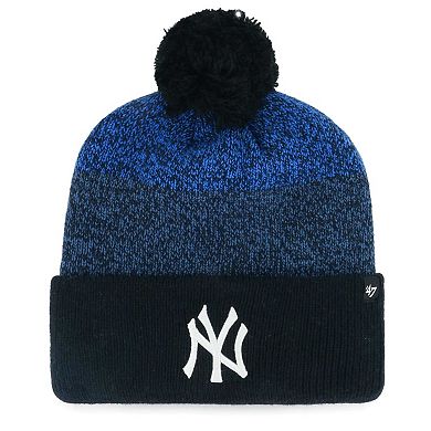 Men's '47 Navy New York Yankees Darkfreeze Cuffed Knit Hat with Pom