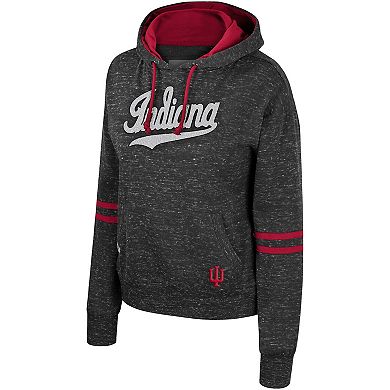 Women's Colosseum  Charcoal Indiana Hoosiers Catherine Speckle Pullover Hoodie