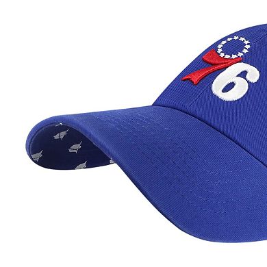 Women's '47  Royal Philadelphia 76ers Confetti Undervisor Clean Up Adjustable Hat