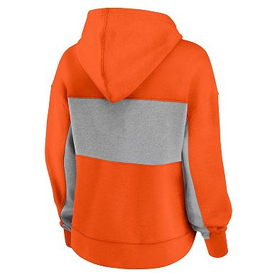 Women's Fanatics Branded Orange Philadelphia Flyers Filled Stat Sheet Pullover Hoodie