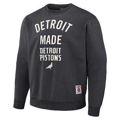 Men's NBA x Staple Anthracite Detroit Pistons Plush Pullover Sweatshirt