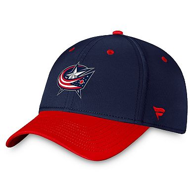 Men's Fanatics Branded  Navy/Red Columbus Blue Jackets Authentic Pro Rink Two-Tone Flex Hat