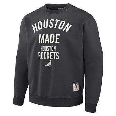 Men's NBA x Staple Anthracite Houston Rockets Plush Pullover Sweatshirt