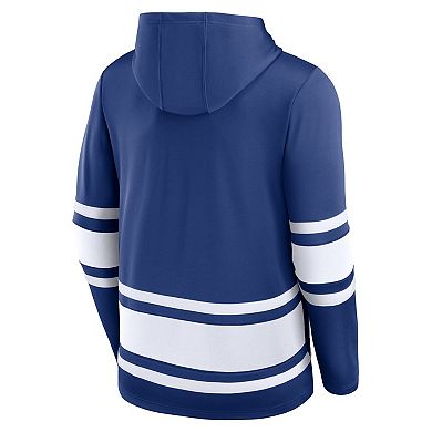Men's Fanatics Branded Blue Tampa Bay Lightning Puck Deep Lace-Up Pullover Hoodie