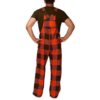 Men's FOCO  Orange Cleveland Browns Big Logo Plaid Overalls