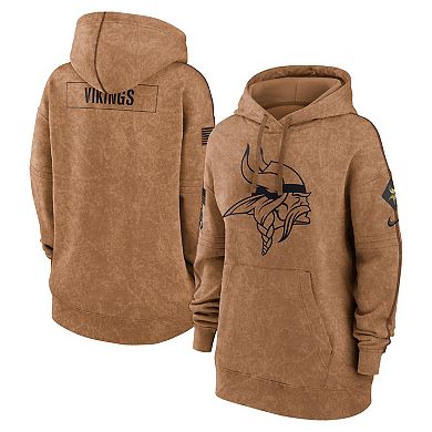 Women's Nike  Brown Minnesota Vikings 2023 Salute to Service Pullover Hoodie