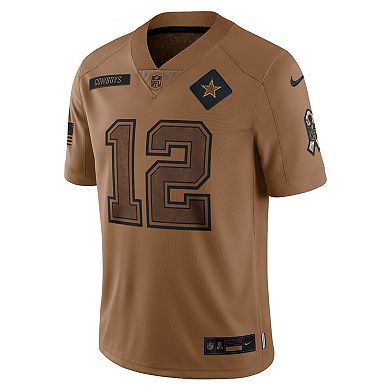 Men's Nike Roger Staubach Brown Dallas Cowboys 2023 Salute To Service Retired Player Limited Jersey