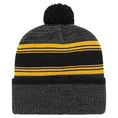 Men's '47 Black Pittsburgh Steelers Fadeout Cuffed Knit Hat with Pom