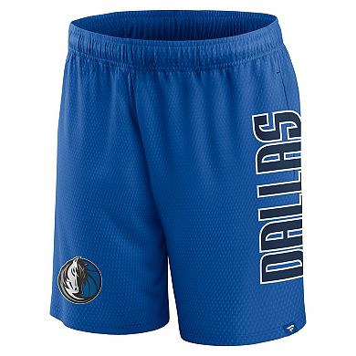Men's Fanatics Branded Blue Dallas Mavericks Post Up Mesh Shorts