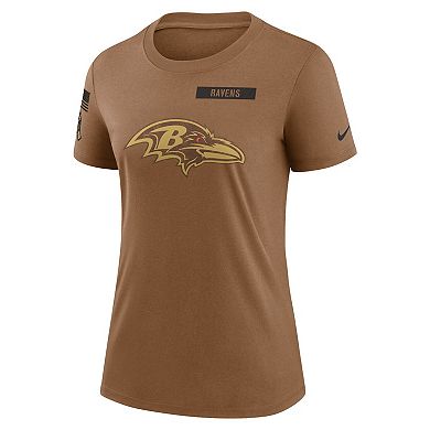 Women's Nike  Brown Baltimore Ravens 2023 Salute to Service Legend Performance T-Shirt