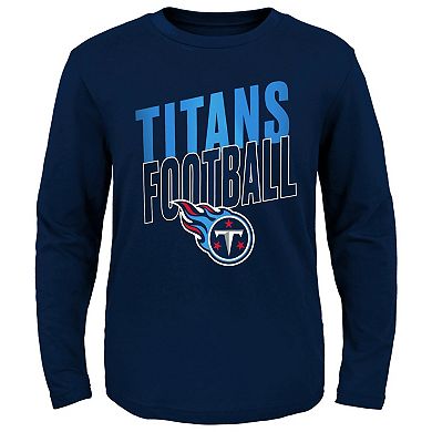 Youth Navy Tennessee Titans Showtime Long Sleeve T-Shirt