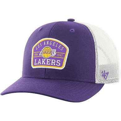 Men's '47 Purple Los Angeles Lakers Semi Patch Trucker Adjustable Hat