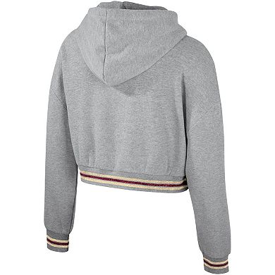 Women's The Wild Collective Heather Gray Florida State Seminoles Cropped Shimmer Pullover Hoodie