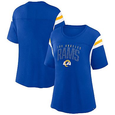 Women's Fanatics Branded Royal Los Angeles Rams Classic Rhinestone T-Shirt