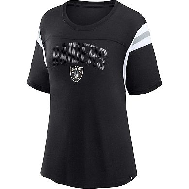 Women's Fanatics Branded Black Las Vegas Raiders Classic Rhinestone T-Shirt