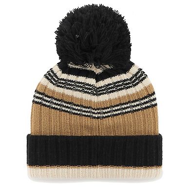 Women's '47 Natural New England Patriots Barista Cuffed Knit Hat with Pom