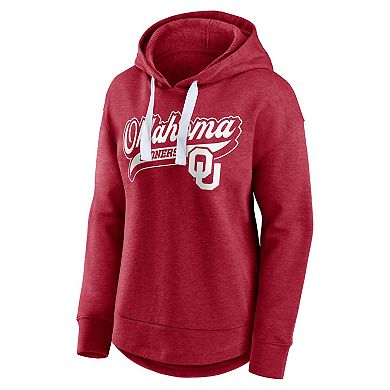 Women's Fanatics Heather Crimson Oklahoma Sooners Tailsweep Pullover Hoodie