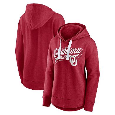 Women's Fanatics Heather Crimson Oklahoma Sooners Tailsweep Pullover Hoodie