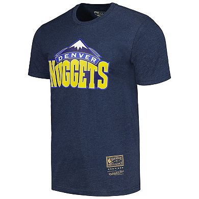 Unisex Mitchell & Ness  Navy Denver Nuggets Hardwood Classics MVP Throwback Logo T-Shirt