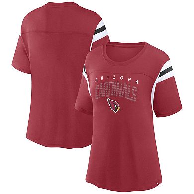 Women's Fanatics Branded Cardinal Arizona Cardinals Classic Rhinestone T-Shirt