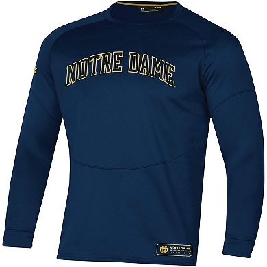 Men's Under Armour Navy Notre Dame Fighting Irish 2023 Sideline Pullover Sweatshirt