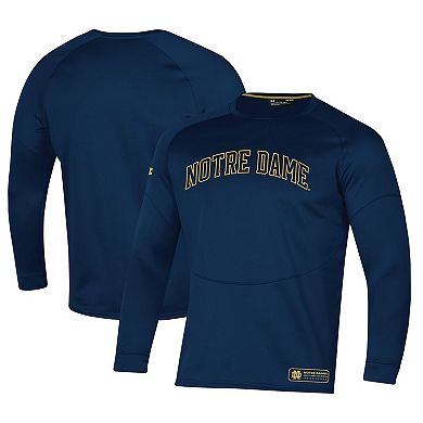 Men's Under Armour Navy Notre Dame Fighting Irish 2023 Sideline Pullover Sweatshirt