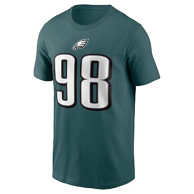 Men's Nike Jalen Carter Midnight Green Philadelphia Eagles 2023 NFL Draft First Round Pick Player Name & Number T-Shirt