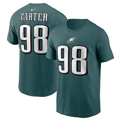 Men's Nike Jalen Carter Midnight Green Philadelphia Eagles 2023 NFL Draft First Round Pick Player Name & Number T-Shirt